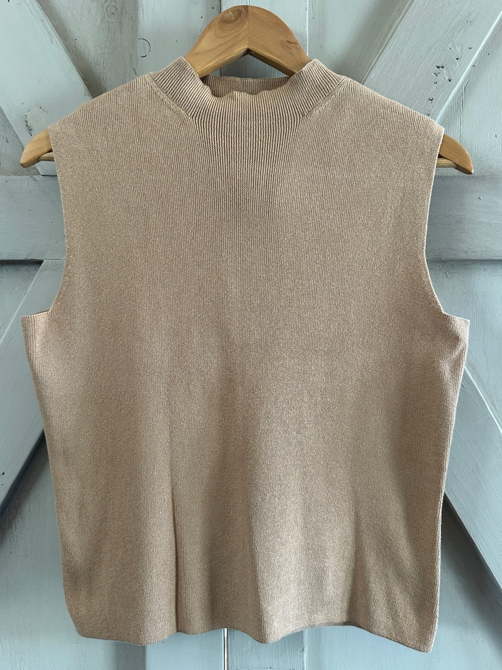 Designers Originals Women’s Medium Taupe Knit Sweater Mock Neck Top